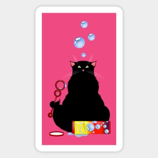 Bubbles - Black Cat Poe Magnet